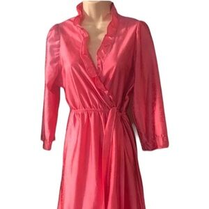 Women’s Rare pink fall Y2k Vintage fairycore ruffled pinup dressing Gown robe